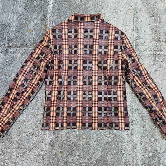 Selene Sport Women Blazer Jacket Brown Snake Skin Pattern Coat Size S - Picture 6 of 13